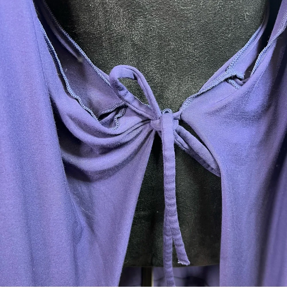 Savage X Fenty Robe A Peek Behind The Lace Short Wide Sleeve Navy Blue Size M/L